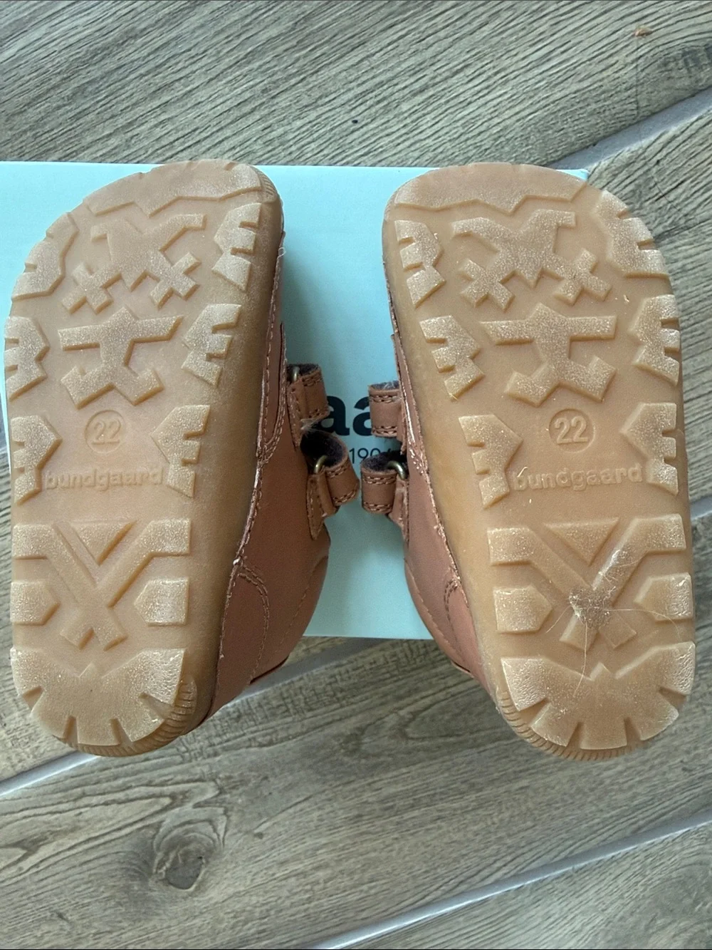 Classic Tan Leather Baby Walker Shoes with Double Straps